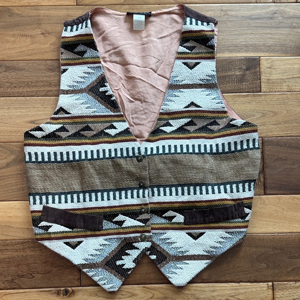 Vtg Castle Rock Navajo Aztec vest